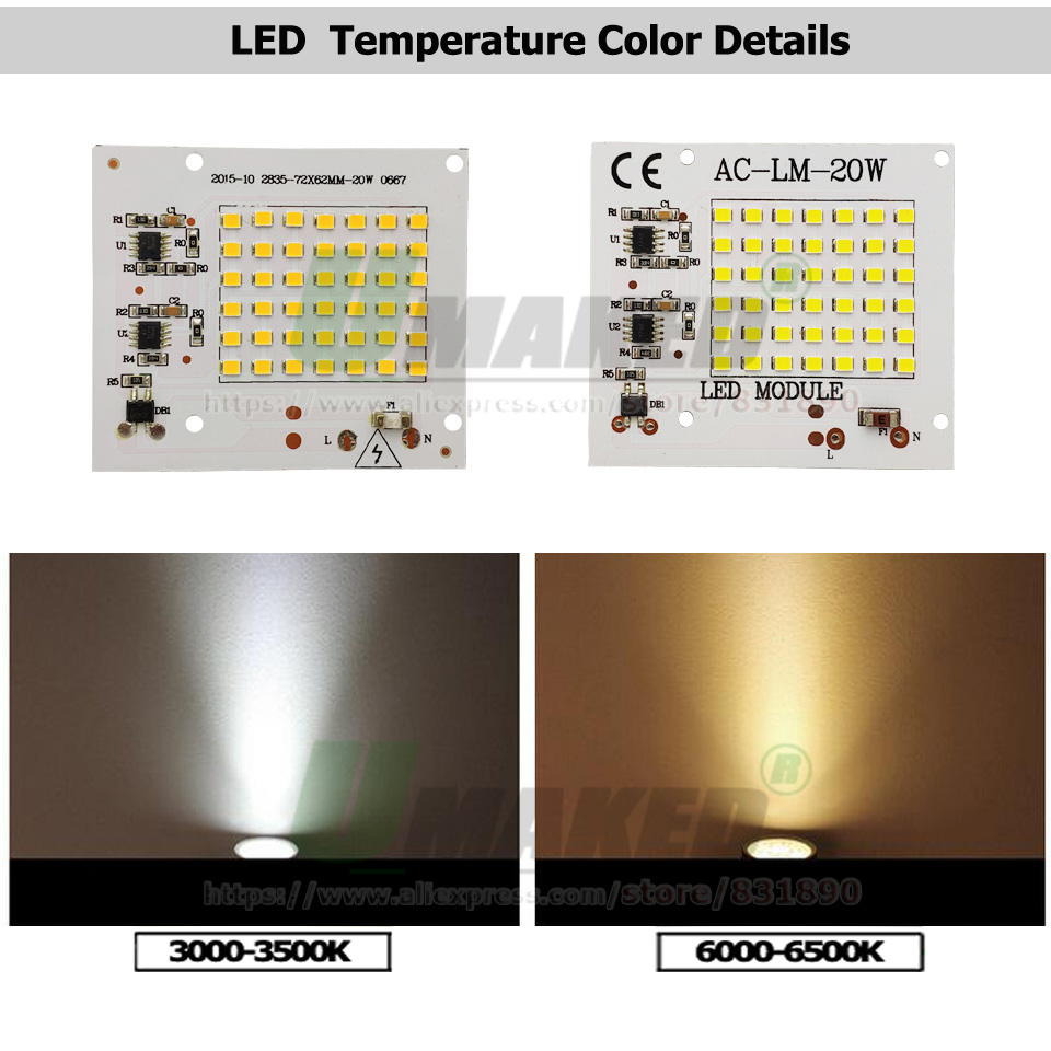 AC220V LED PCB 10W 20W 30W 50W - đánh giá và giá Flood Tray Table