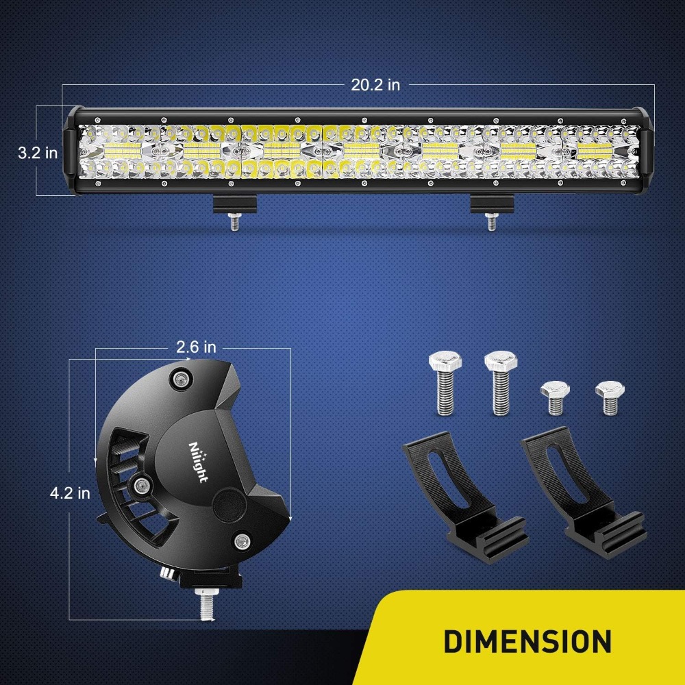 Nilight 20'Combo LED Light Bar - đánh giá và giá Flood Tray Table