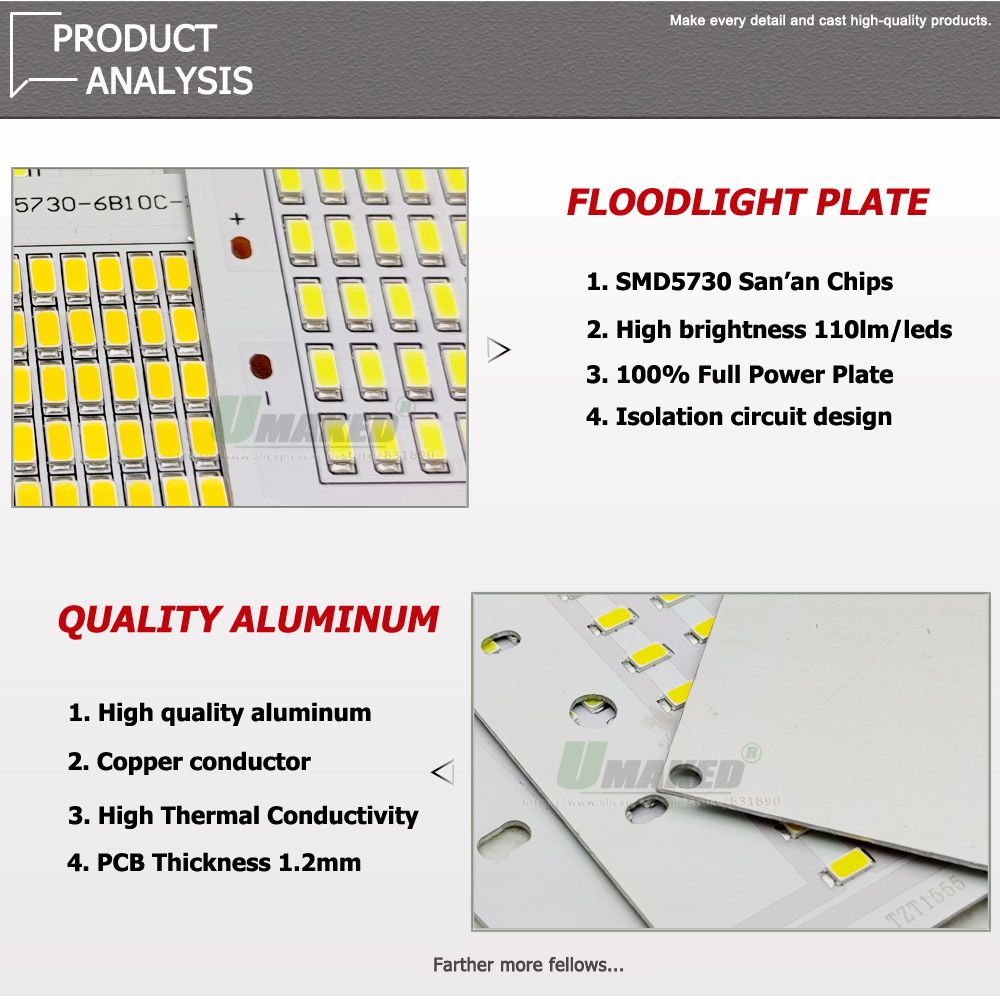 Đèn Pha LED 50W PCB + Driver P - đánh giá và giá Flood Tray Table